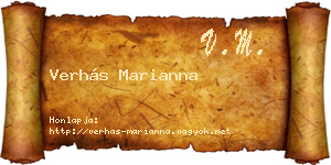 Verhás Marianna névjegykártya